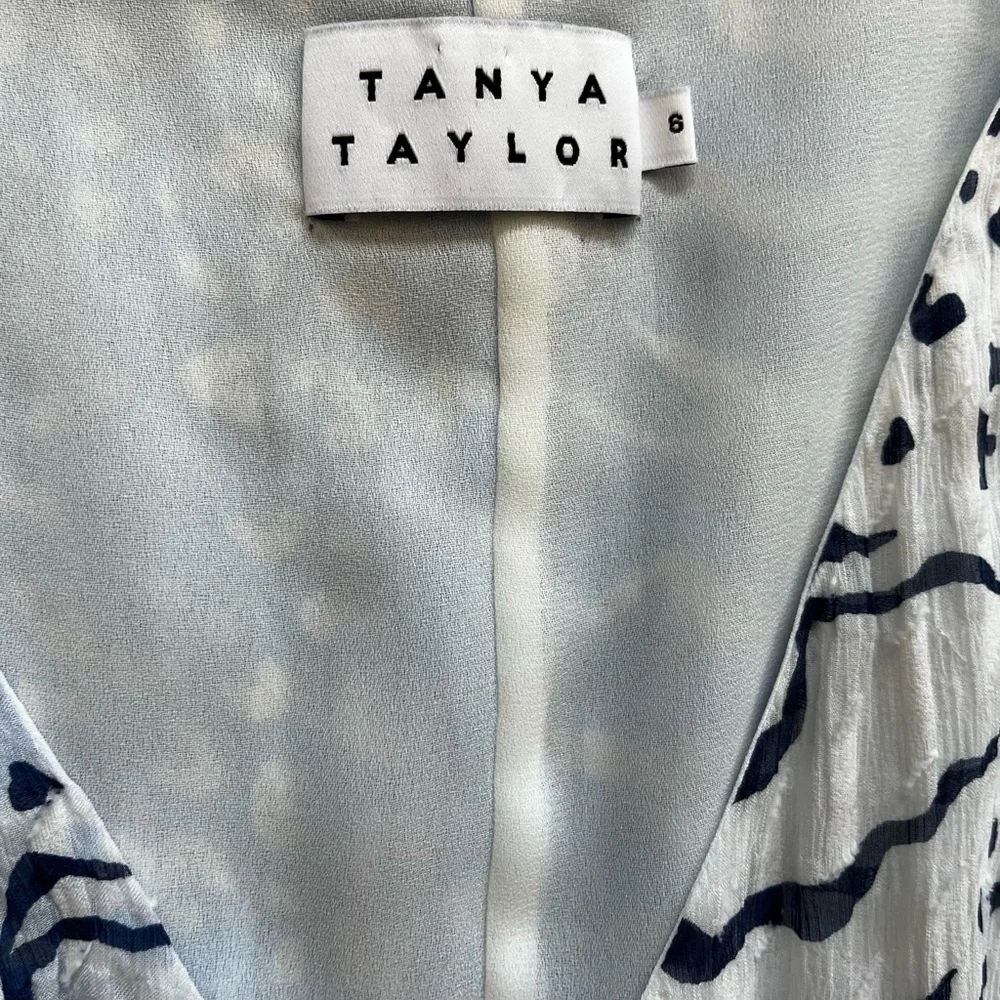 TANYA TAYLOR Bianka Ruffled Mix Print Dress Size 6 Feminine Flirty Date Party - Picture 5 of 12